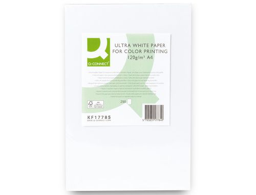 Papel fotocopia ultra white q-connect din a4 120 gr embalagem de 250 folhas , Q-connect , 75067 , 5705831177857
